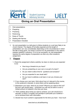 Giving and oral presentation [35]