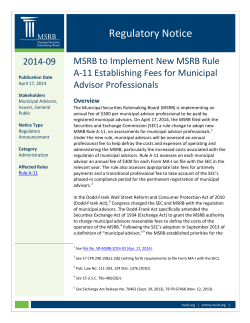MSRB to Implement New MSRB Rule A
