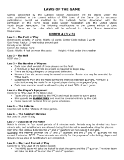 LAWS OF THE GAME - Moore County YMCA