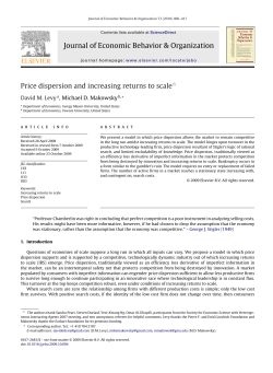 Price dispersion and increasing returns to scale
