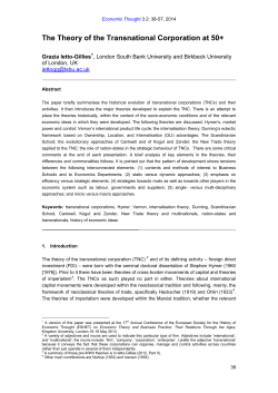 The Theory of the Transnational Corporation at 50+