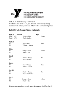 K/1st Grade Soccer Game Schedule