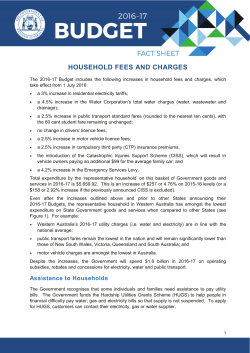 Household fees and charges - Our State Budget