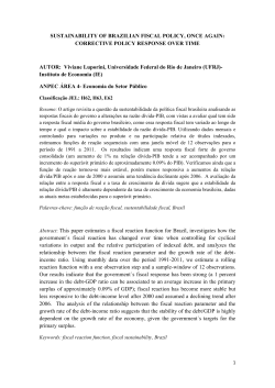 SUSTAINABILITY OF BRAZILIAN FISCAL POLICY, ONCE AGAIN
