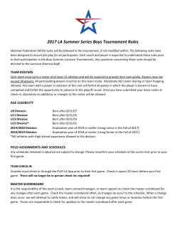 2017 LA Summer Series Boys Tournament Rules