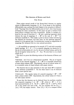 The theorem of Brown and Sard. There exists several - UiO