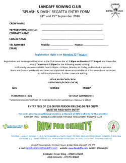 Entry form - Llandaff Rowing Club