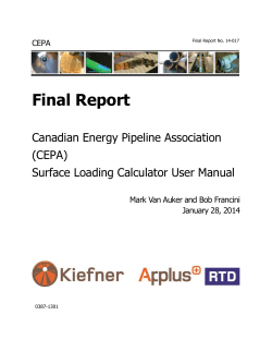 (CEPA) Surface Loading Calculator User Manual