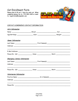 Cat Enrollment Form