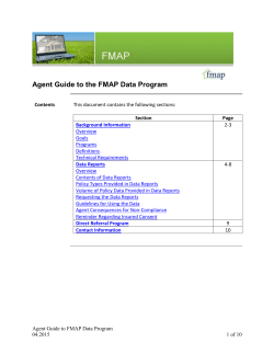 Agent Guide to the FMAP Data Program