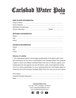 new player form - Carlsbad Water Polo
