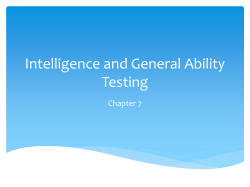 Intelligence and General Ability Testing