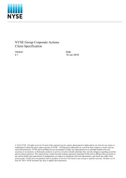 NYSE Group Corporate Actions Client Specification