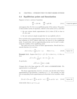 3.4 Equilibrium points and linearization