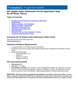 AP Digital Audio Submission Portal Application Help
