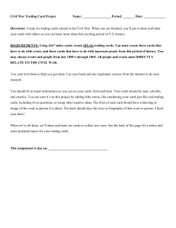 Civil War Trading Card Project