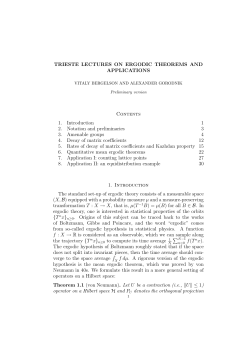 Trieste lectures on ergodic theorems and applications