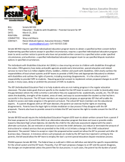Senate Bill 950 - Students with Disabilities - Parental