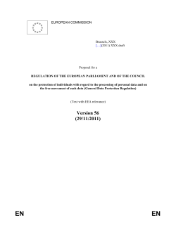 Draft General Regulation - Data Protection