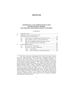 Enforcing Class Arbitration In The International Sphere: Due