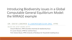 Based on joint works with - Bioversity International