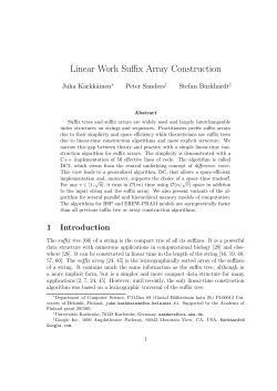 Linear Work Suffix Array Construction