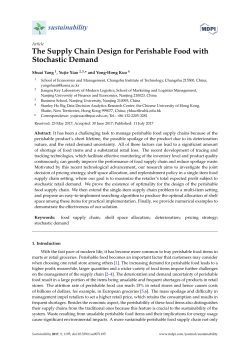 The Supply Chain Design for Perishable Food with