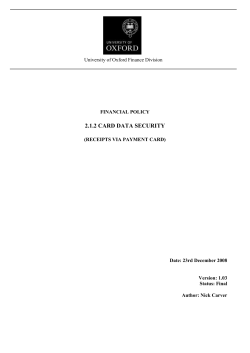 policy for security of card data - University Administration and Services