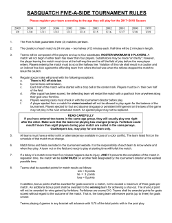 sasquatch five-a-side tournament rules