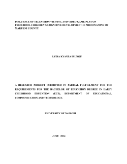 influence of television viewing and video game play on preschool