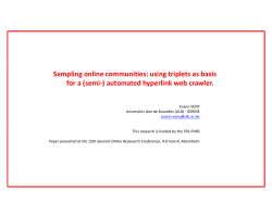 Sampling online communities: using triplets as basis for a