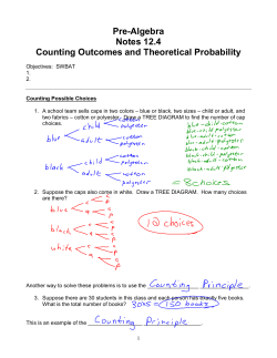 Pre-Algebra Notes 12.4 Counting Outcomes and Theoretical