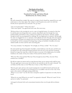The Death of Ivan Ilych by Lev Nikolayevich Tolstoy 1886 Translated