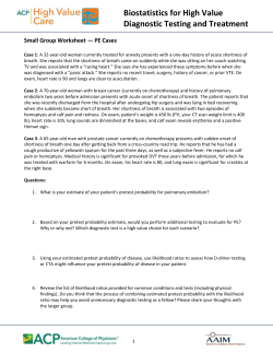 Small Group Worksheet &mdash; PE Cases