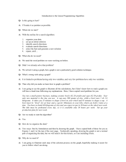 Introduction to the Linear Programming Algorithm