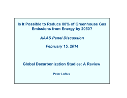 Global Decarbonization Studies: A Review Is It Possible to Reduce