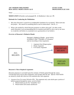 Meditation I and II Study Guide File