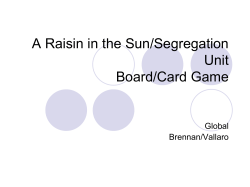 A Raisin in the Sun/Segregation Unit Board/Card Game