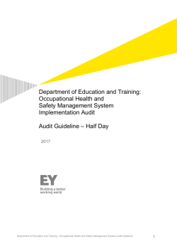 EY Audit Guide - Half Day - Department of Education and Training