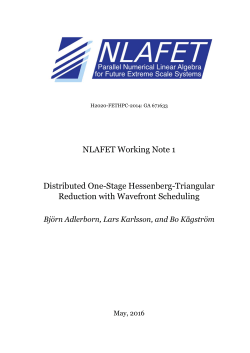 NLAFET Working Note 1 Distributed One