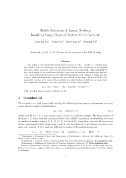Stable Solutions of Linear Systems Involving Long Chain of