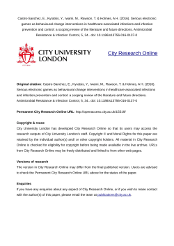 Serious electronic games as behavioural change interventions in