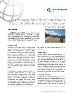 OVERVIEW A US$300 million IBRD loan combined with US$300
