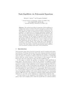 Nash Equilibria via Polynomial Equations