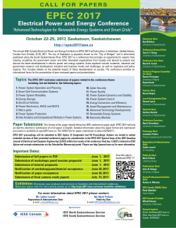 2017 IEEE Canada Electrical Power and Energy Conference