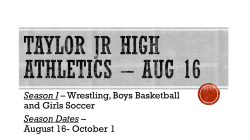 Taylor Jr High Athletics