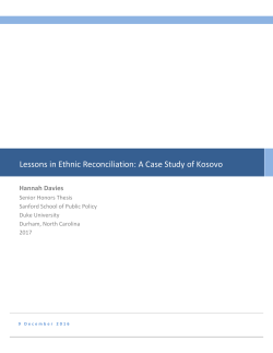 Lessons in Ethnic Reconciliation: A Case Study of