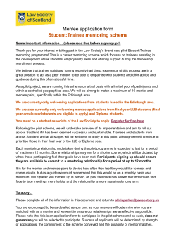 Apply to be a mentee - Law Society of Scotland