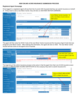 NEW ONLINE ACORD INSURANCE SUBMISSION PROCESS