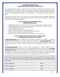 CYO SPORTS OR FUNCTION UNSPORTSMANLIKE CONDUCT